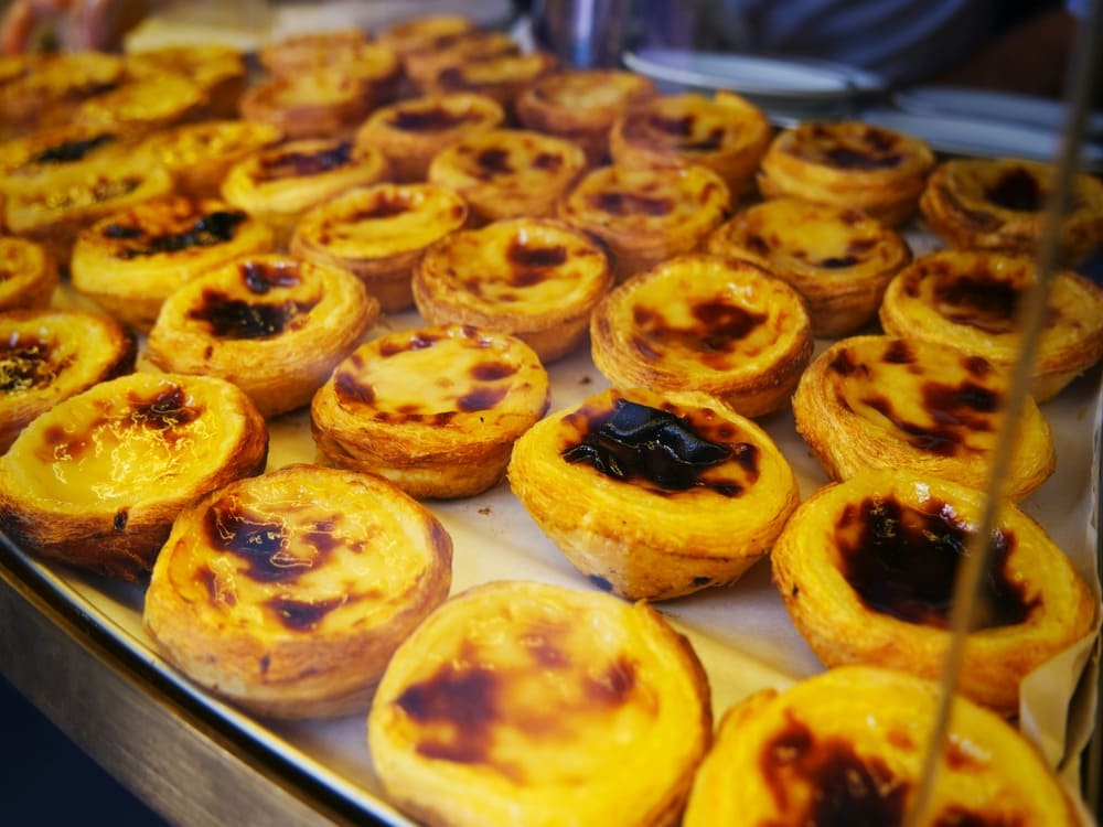 Beautiful pastel de nata pastries in lisbon