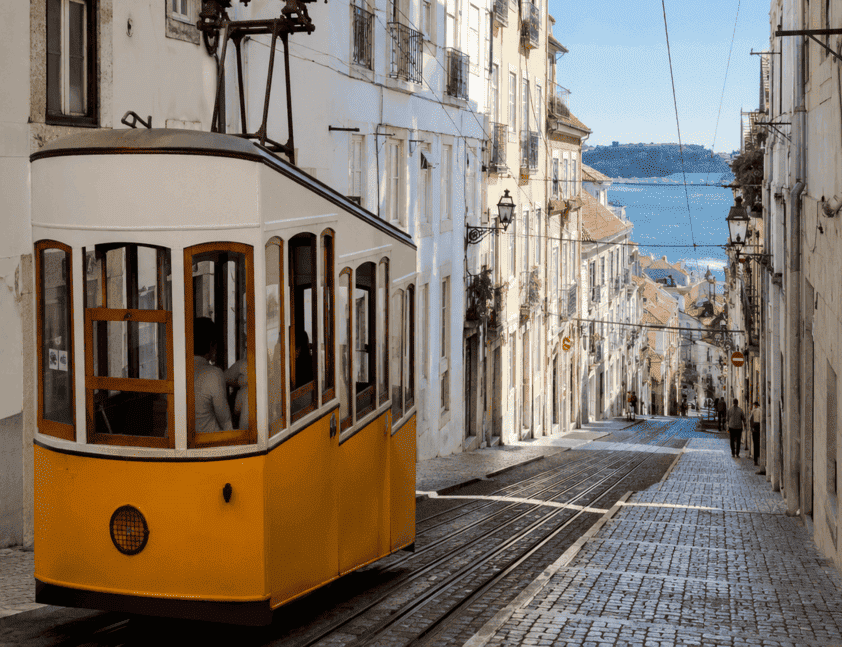 Baixa-Chiado in Lisbon, a lively downtown area filled with historic streets, shops, and the everyday energy of the city.