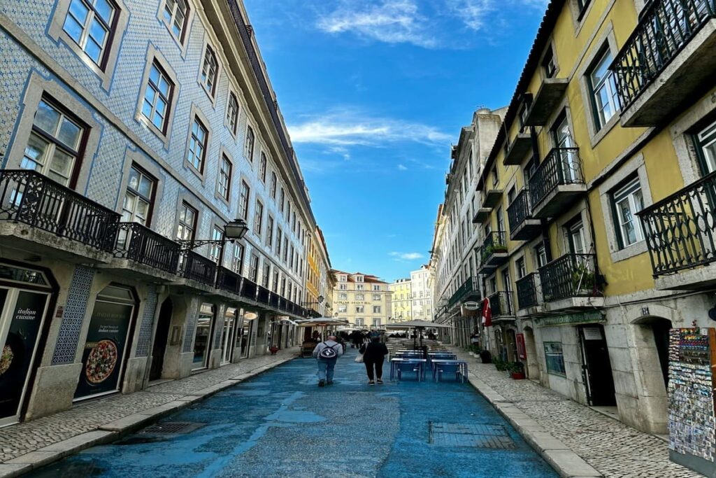 Street view of a traditional restaurant in Lisbon’s Baixa-Chiado area