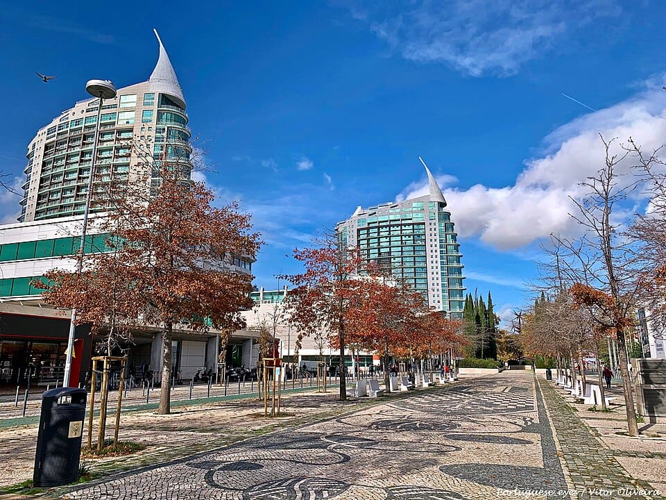 Panoramic view of Parque das Nações in Lisbon