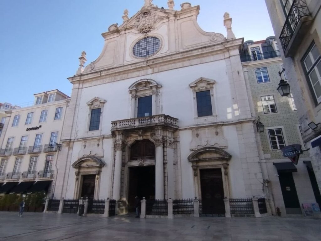 Historic view of the Church of São Domingos near Rossio Square in Lisbon, one of the city’s most unique and atmospheric churches.