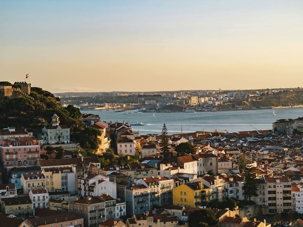 sunset in lisbon view